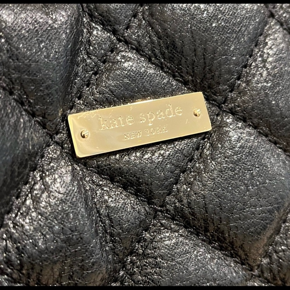 Authentic Kate Spade black quilted leather purse with gold hardware. - Picture 15 of 17